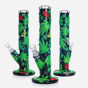 Glass Bong Black LEAF 420